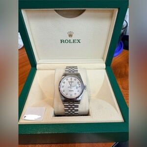Rolex 36mm Anniversary Dial , stainless steel and 18k white gold datejust 1980s